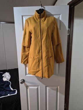 Banana Republic Mustard Zip-Front Trench Coat